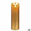 LED Candle Golden 8 x 8 x 25 cm (12 Units)