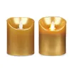 LED Candle Golden 8 x 8 x 10 cm (12 Units)