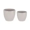 Set of pots Ø 22 cm Ø 28 cm 2 Pieces Grey Clay