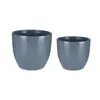 Set of pots 2 Pieces Ø 22 cm Ø 28 cm Anthracite Clay