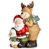 Decorative Figure Christmas White Brown Black Green Ceramic 14 x 37,5 x 27,5 cm