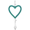 Christmas bauble Heart Green Plastic Glitter 9 x 16 x 2 cm (24 Units)