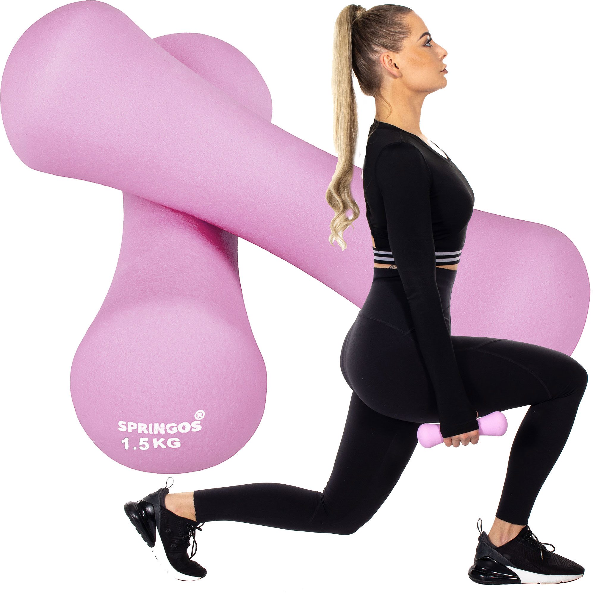 Neoprene dumbbells Springos FA1039 2 x1.5kg