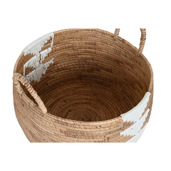 Basket set DKD Home Decor White Natural Rope Seagrass Boho 55 x 55 x 40 cm