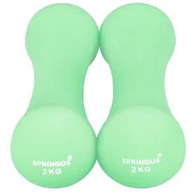 Neoprene dumbbells Springos FA1040 2x2kg | Buy online — Megaluks