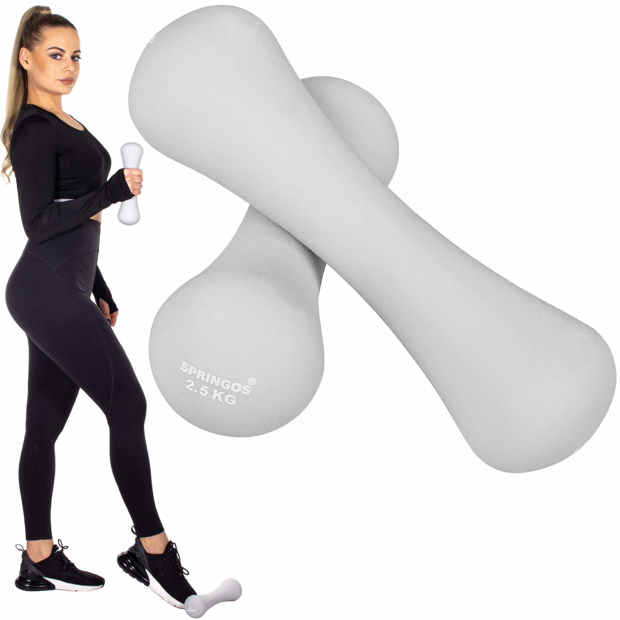 Гантели неопреновые Springos FA1041 2x2,5кг | Купить онлайн — Megaluks