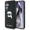 Karl Lagerfeld Leather Monogram Pin Logo Karl Head - Case for Samsung Galaxy S25+ (Black)
