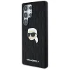 Karl Lagerfeld Leather Monogram Pin Logo Karl Head - Case for Samsung Galaxy S25 Ultra (Black)