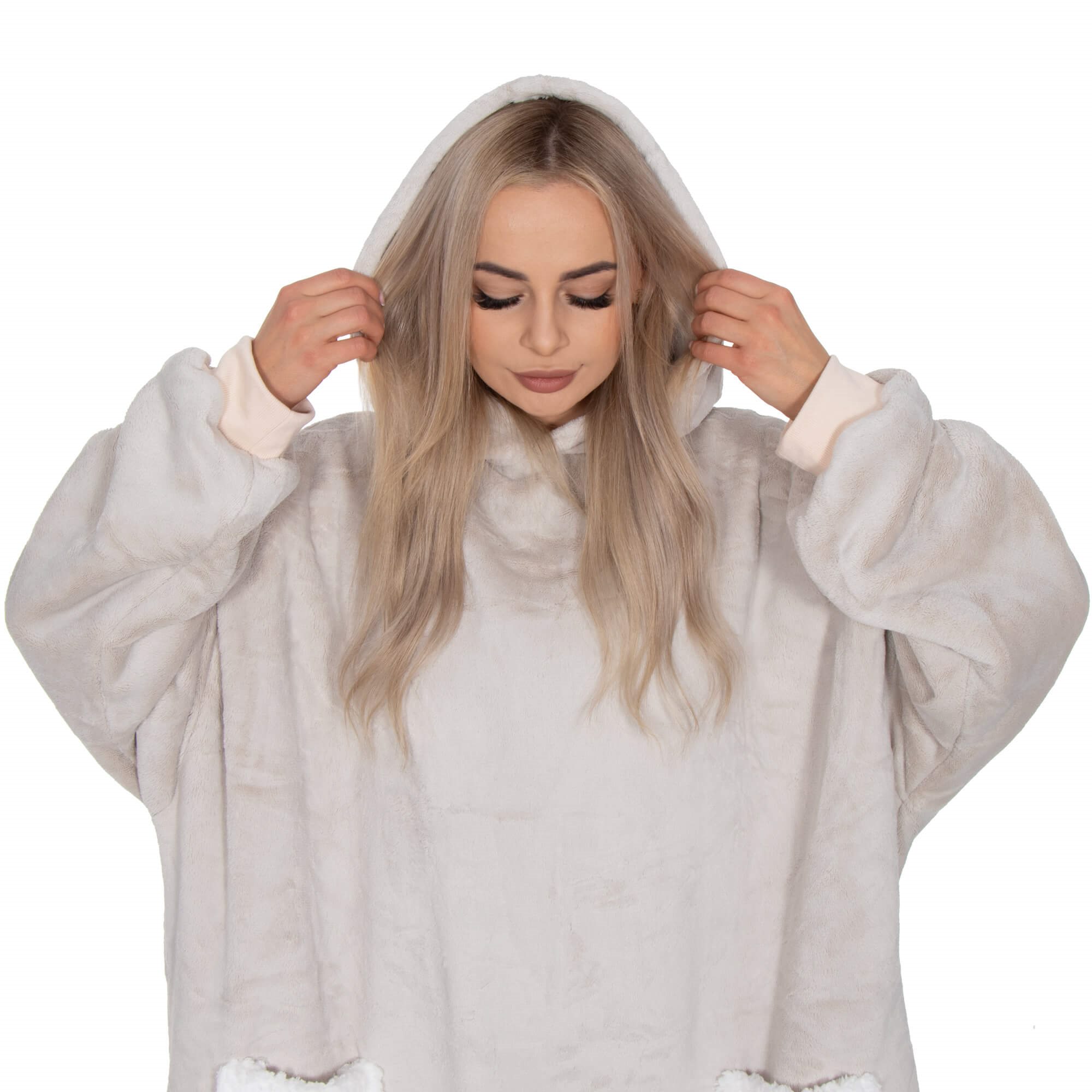 Oversized hoodie blanket Springos HA7322 light gray