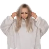 Oversized hoodie blanket Springos HA7322 light gray