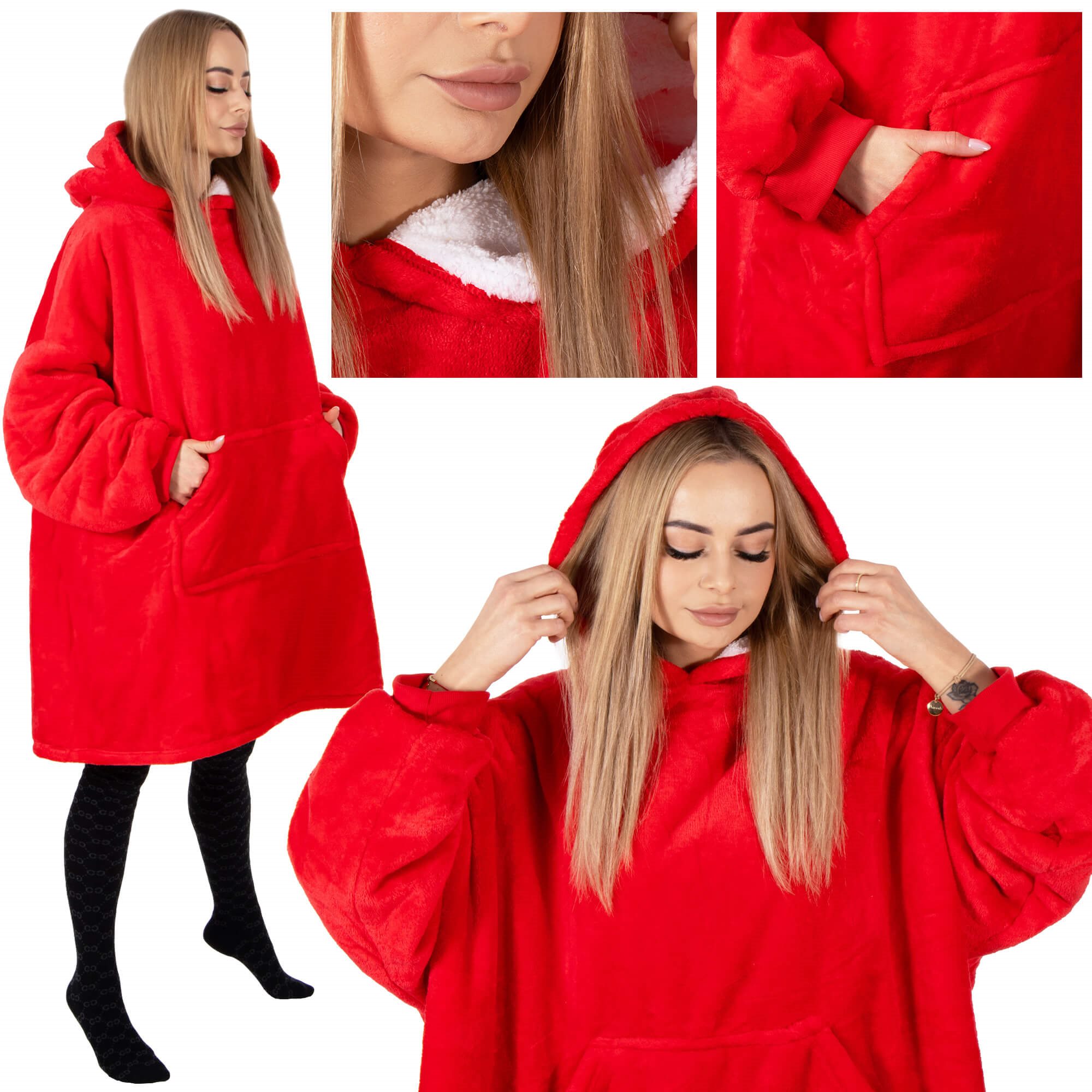 Oversized hoodie blanket Springos HA7321 red | Buy online — Megaluks