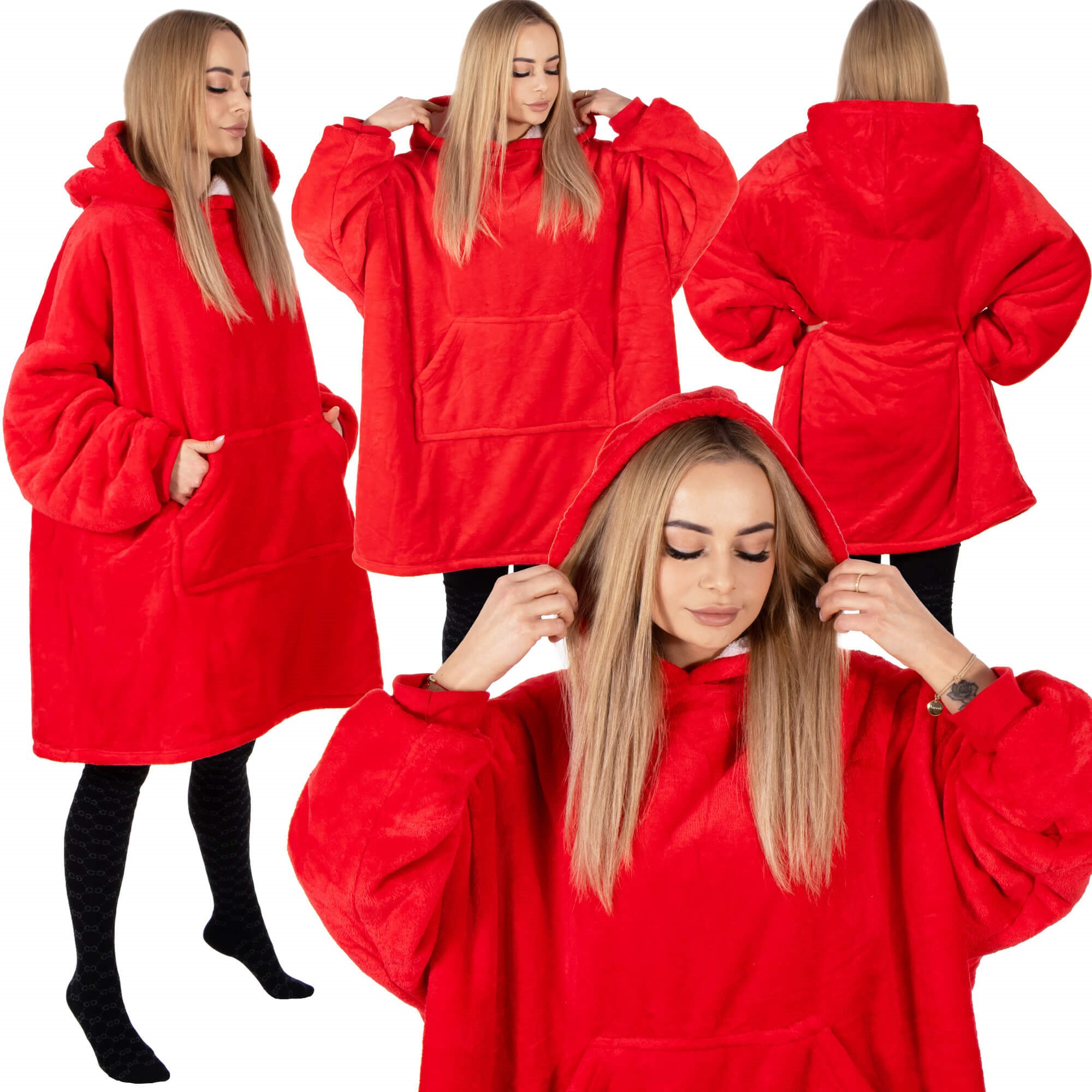 Oversized hoodie blanket Springos HA7321 red | Buy online — Megaluks