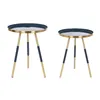 Set of 2 tables Home ESPRIT Blue Golden 41 x 41 x 51 cm