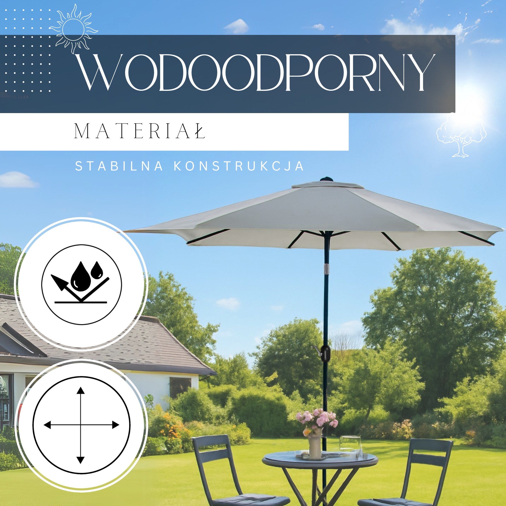 Garden umbrella Springos GU0022 250cm | Buy online — Megaluks