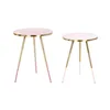 Set of 2 tables Home ESPRIT Pink Golden 41 x 41 x 51 cm