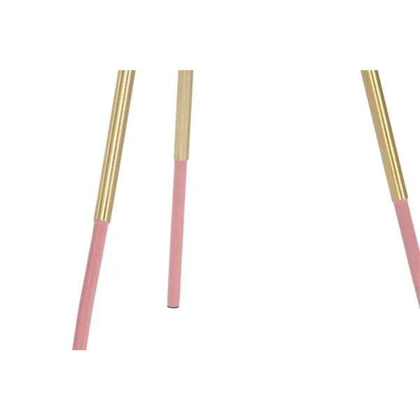 Set of 2 tables Home ESPRIT Pink Golden 41 x 41 x 51 cm