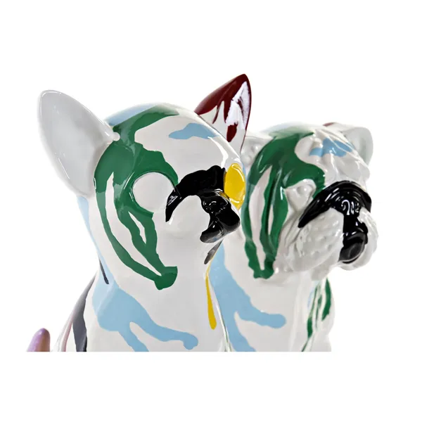 Decorative Figure DKD Home Decor Multicolour Dog Lacquered 20 x 12,5 x 17,5 cm (2 Units)