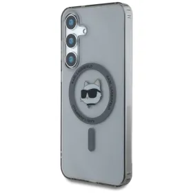 Karl Lagerfeld Button Choupette Head Printed Logo MagSafe - Case for Samsung Galaxy S25+ (Black)