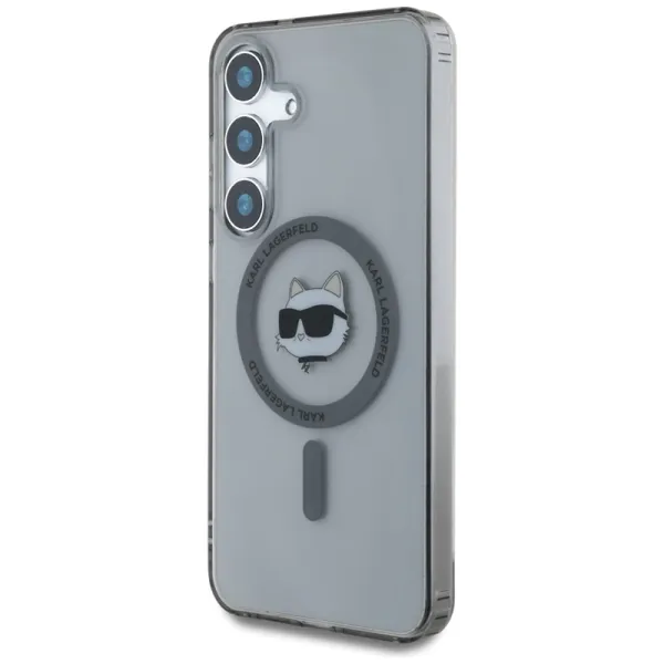 Karl Lagerfeld Button Choupette Head Printed Logo MagSafe - Case for Samsung Galaxy S25+ (Black)