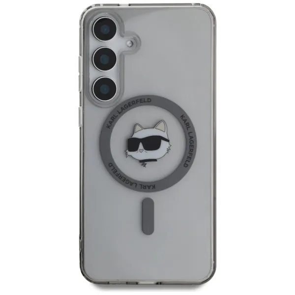 Karl Lagerfeld Button Choupette Head Printed Logo MagSafe - Case for Samsung Galaxy S25+ (Black)
