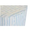 Footrest DKD Home Decor Blue White Metal Stripes Mediterranean 34 x 34 x 40 cm