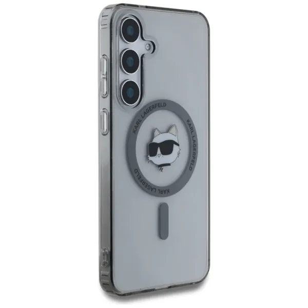 Karl Lagerfeld Button Choupette Head Printed Logo MagSafe - Case for Samsung Galaxy S25+ (Black)