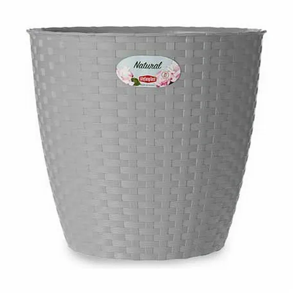 Plant pot Stefanplast Grey Plastic 24 x 22,3 x 24 cm (6 Units)