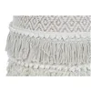 Footrest Home ESPRIT White Fringe 40 x 40 x 45 cm