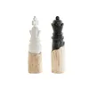 Decorative Figure DKD Home Decor White Brown Black Chess Pieces Loft 12 x 12 x 48 cm (2 Units)