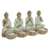 Decorative Figure Home ESPRIT White Green Buddha Oriental 24 x 9 x 11 cm (2 Units)