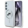 Karl Lagerfeld Button Karl & Choupette Heads Printed Logo MagSafe - Case for Samsung Galaxy S25+ (White)