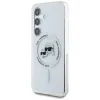 Karl Lagerfeld Button Karl & Choupette Heads Printed Logo MagSafe - Case for Samsung Galaxy S25+ (White)
