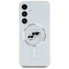 Karl Lagerfeld Button Karl & Choupette Heads Printed Logo MagSafe - Case for Samsung Galaxy S25+ (White)