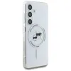 Karl Lagerfeld Button Karl & Choupette Heads Printed Logo MagSafe - Case for Samsung Galaxy S25+ (White)