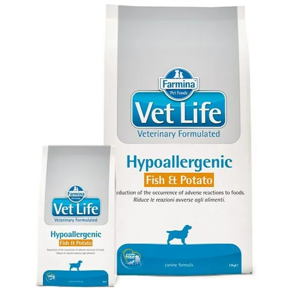 Fodder Farmina Vet Life Hypoallergenic Fish & Potato 12 kg Adult