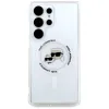 Karl Lagerfeld Button Karl & Choupette Heads Printed Logo MagSafe - Case for Samsung Galaxy S25 Ultra (White)