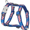 Dog Harness Red Dingo US Flag 25-39 cm Red Blue