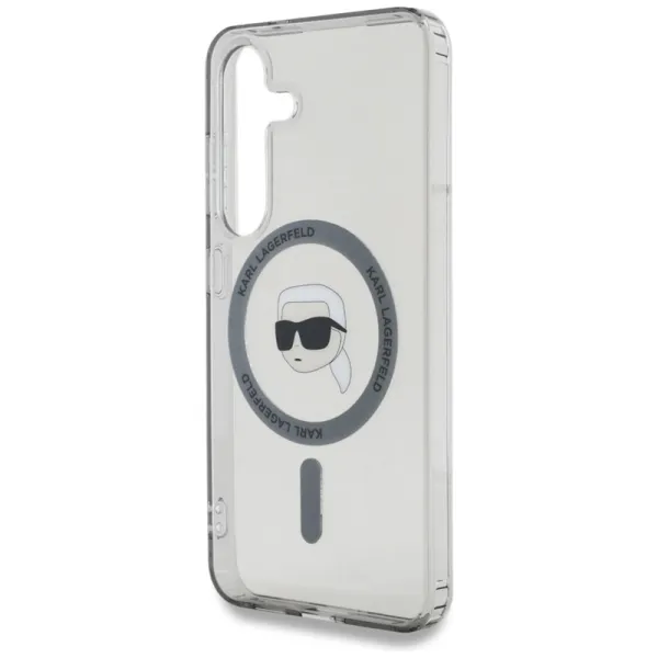 Karl Lagerfeld Button Karl Head Printed Logo MagSafe - Case for Samsung Galaxy S25 (Black)