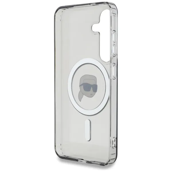 Karl Lagerfeld Button Karl Head Printed Logo MagSafe - Case for Samsung Galaxy S25 (Black)