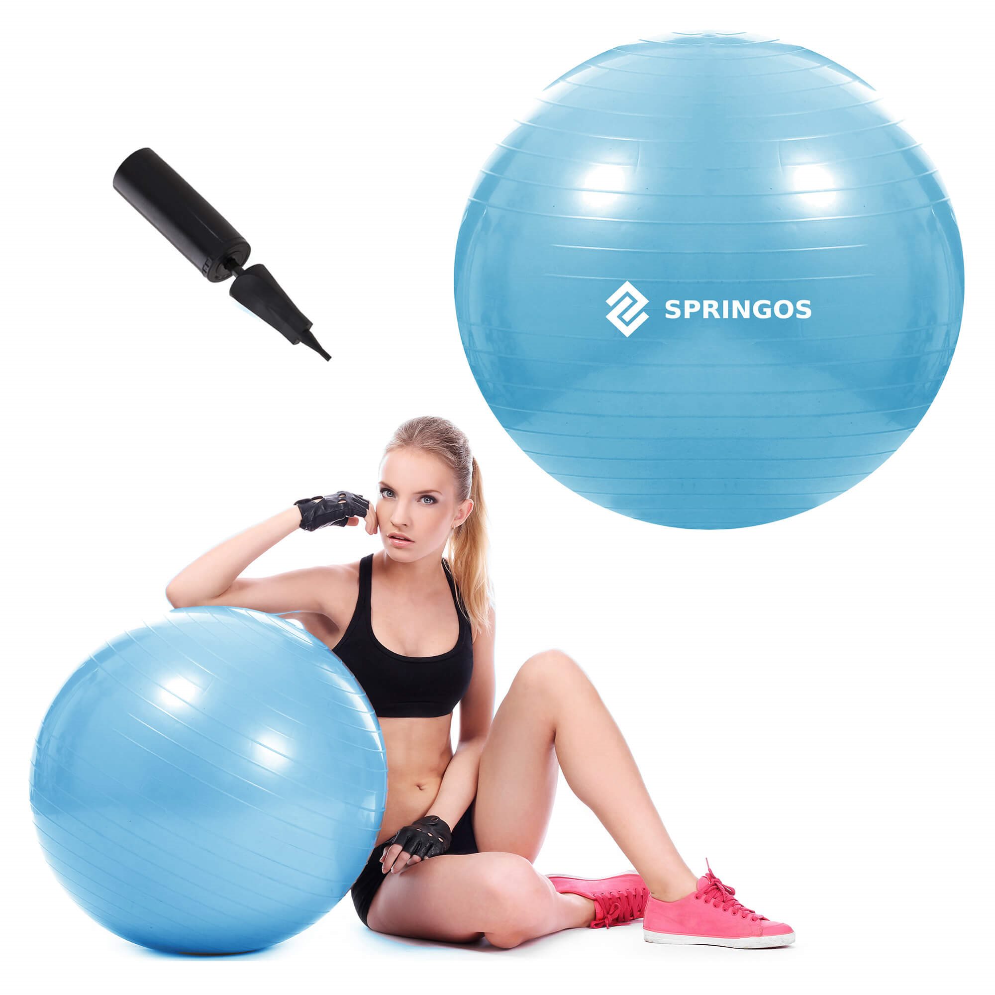 Kuntopallo pumpulla Springos FB0006 55cm | Osta verkosta — Megaluks