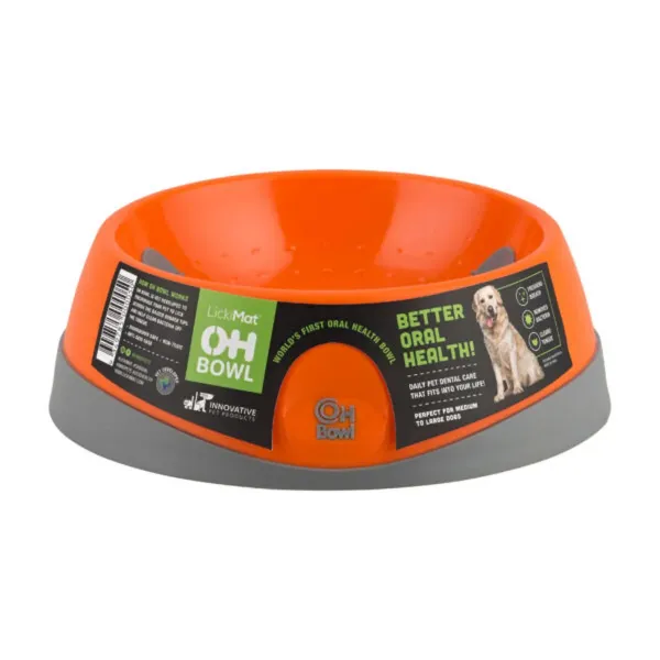 Dog Feeder Lickimat Oh Bowl Orange