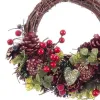 Advent wreathe Brown Red Multicolour Rattan Plastic Foam Pineapples 24 x 22 x 8 cm