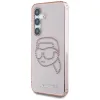 Karl Lagerfeld Rhinestones Karl Head Logo - Case for Samsung Galaxy S25 (Pink)