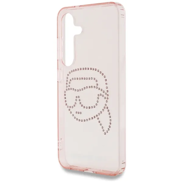 Karl Lagerfeld Rhinestones Karl Head Logo - Case for Samsung Galaxy S25 (Pink)