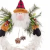 Advent wreathe Father Christmas Multicolour Feathers Plastic 40 x 35 x 8 cm