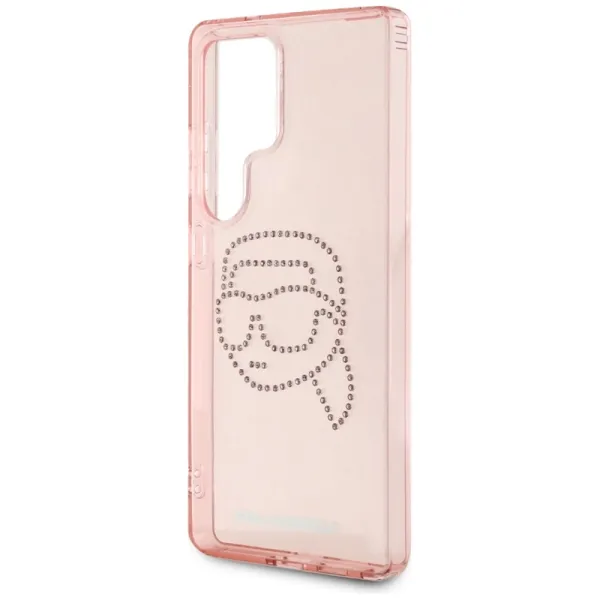 Karl Lagerfeld Rhinestones Karl Head Logo - Case for Samsung Galaxy S25 Ultra (Pink)