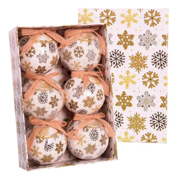 Christmas Baubles Multicolour Paper Polyfoam 7,5 x 7,5 x 7,5 cm (6 Units)