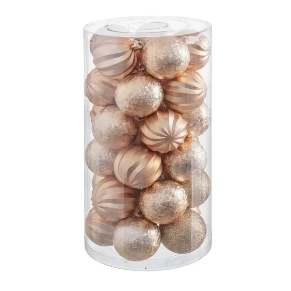 Christmas Baubles Golden Plastic 6 x 6 x 6 cm (30 Units)