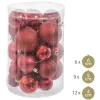 Christmas Baubles Red Plastic Glitter 12,5 x 12,5 x 27 cm (27 Units)