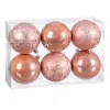 Christmas Baubles Beige Plastic 8 x 8 x 8 cm (6 Units)